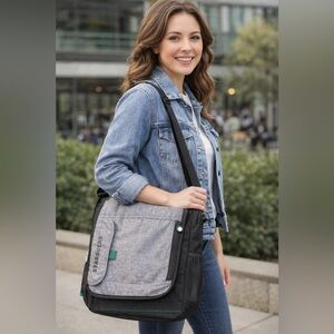 Starbucks Gray & Black Shoulder/crossbody Bag with laptop 15.4” pocket